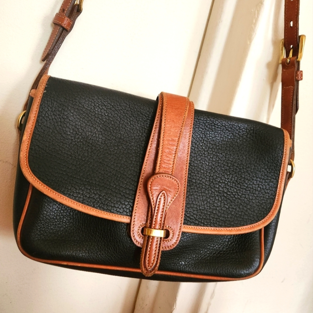 Vintage Dooney and Bourke Black and Brown Crossbody